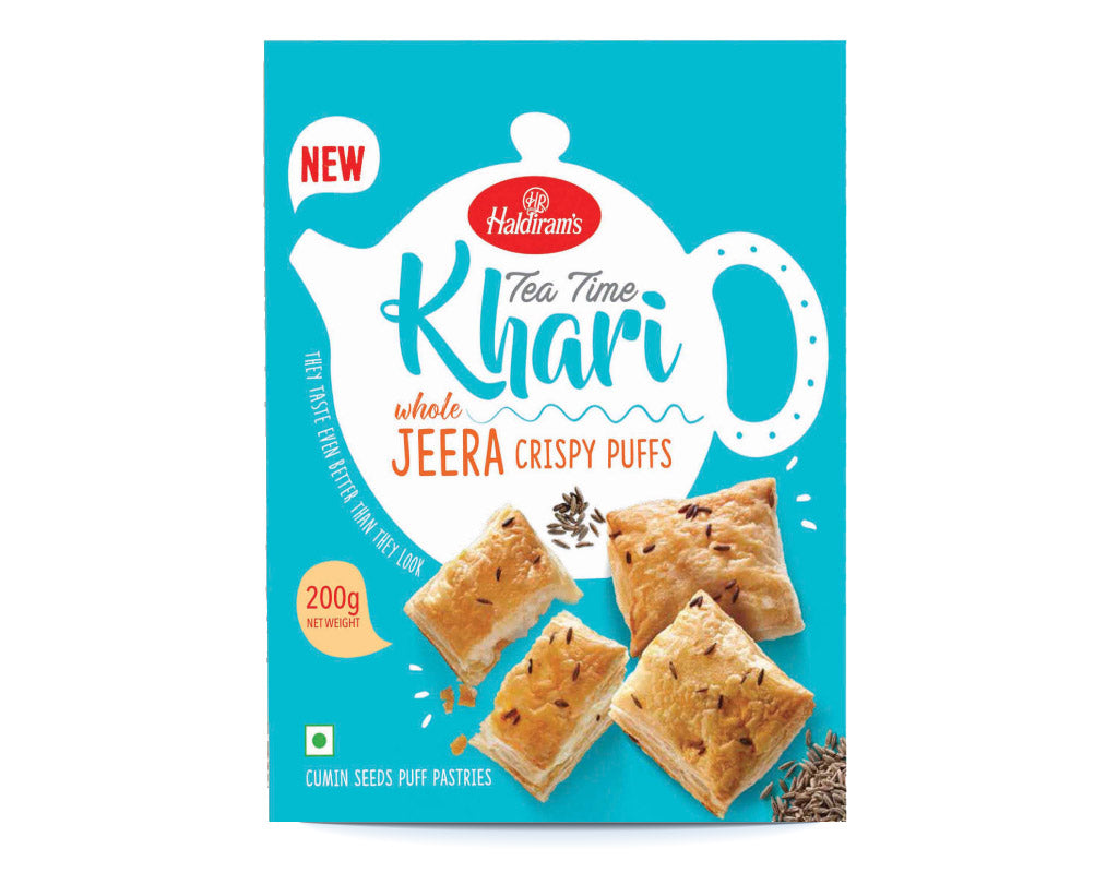 Haldiram's - 200g Tea Time Khari Whole Jeera Crispy Puffs