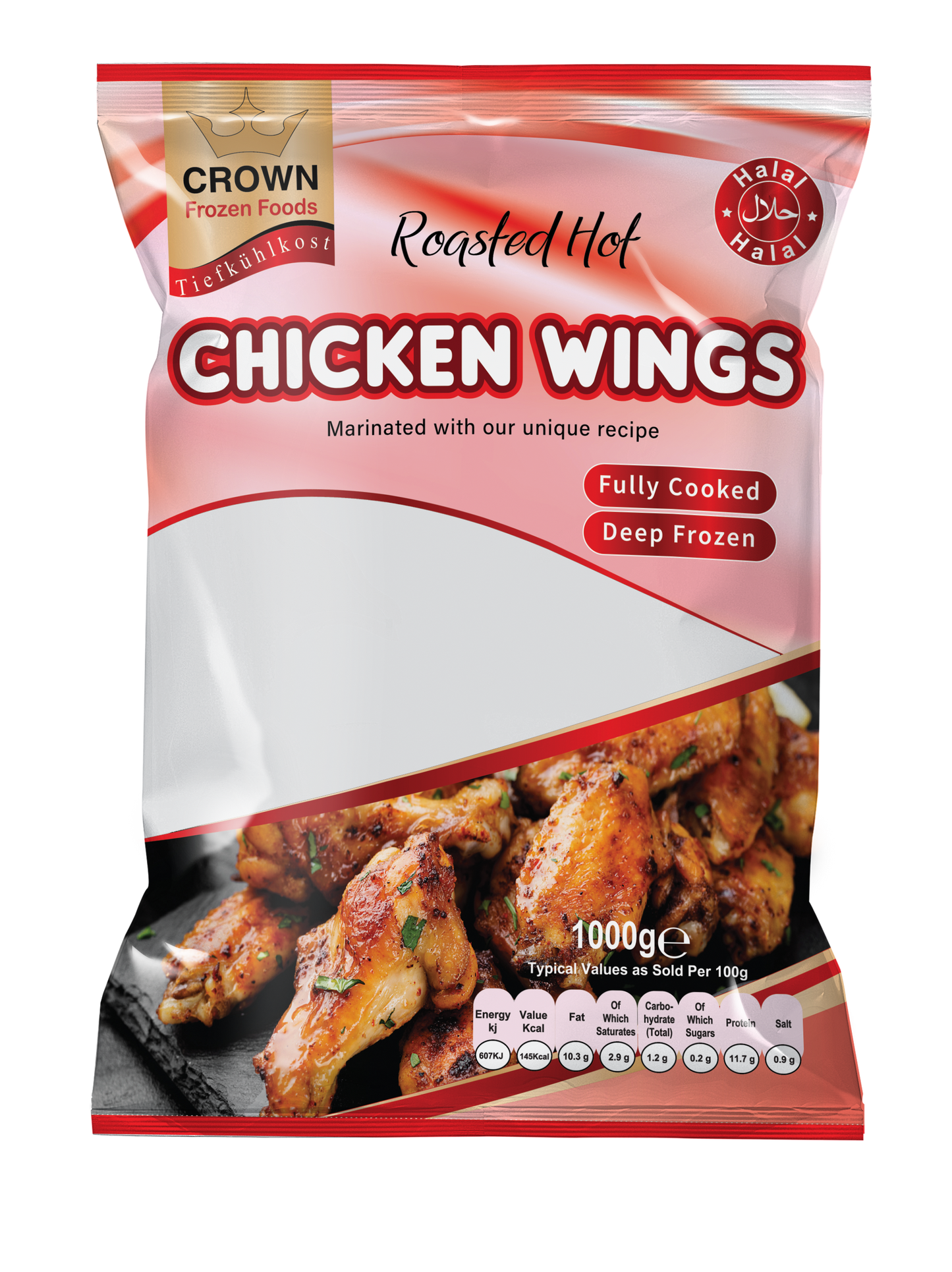 Roasted Hot Chicken Wings 1kg | Berlin Only Same Day Delivery